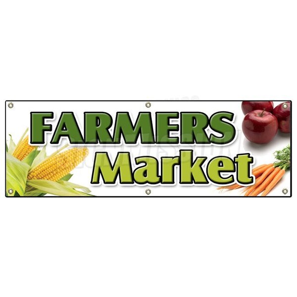 Signmission FARMERS MARKET BANNER SIGN produce fruit vegetables fresh tomatoes B-72 Farmers Market - main